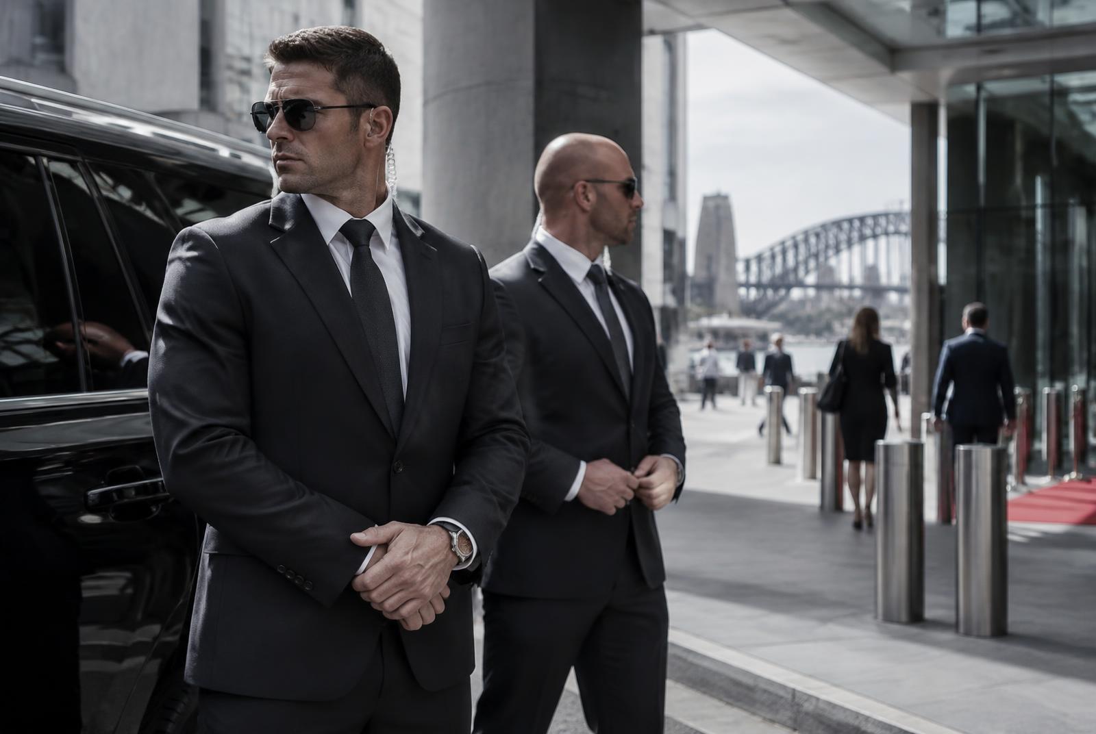 Close protection professionals on assignment