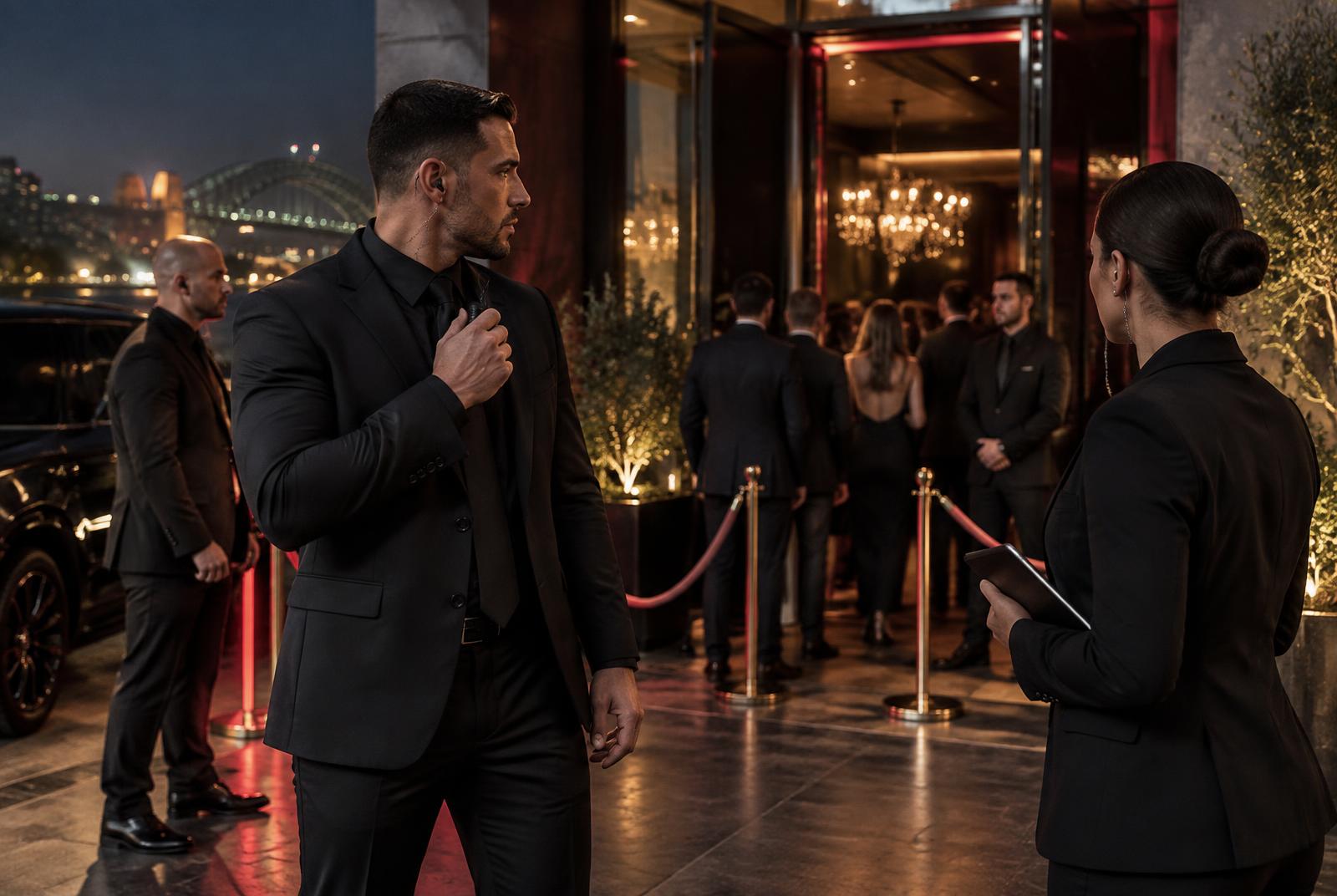 Event security professionals on assignment